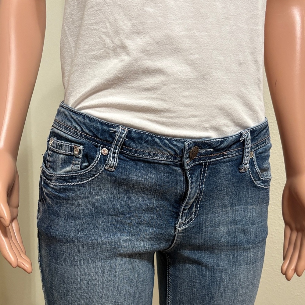 Earl Jeans Blue Skinny capri with Embroidery and stones - Picture 3 of 3